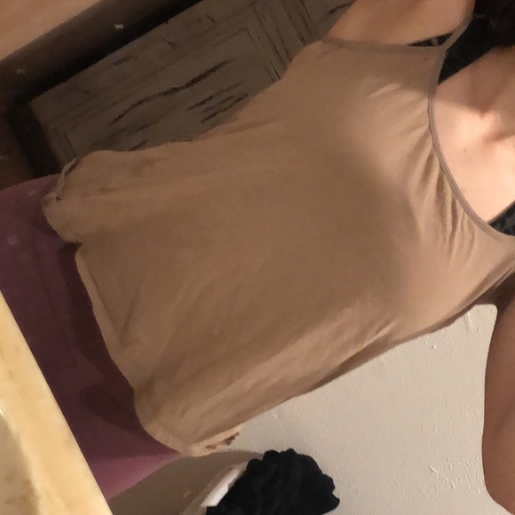 Medium sized tan spaghetti strap shirt barley worn - Picture 3 of 3